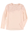 Rebecca Taylor Womens Arella Lace Basic T-Shirt pink L