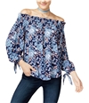 Seven Sisters Womens Printed Knit Blouse navyfloral XS