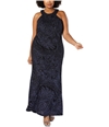 Morgan & Co Womens Glitter A-line Dress blackroyal 18W