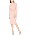 Leyden Womens Belted Sweater Dress dustycoral XS