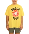 Junk Food Mens Peace Love Flower Graphic T-Shirt yellow XS