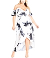 City Chic Womens High Low Cold Shoulder Dress