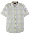 Alfani Mens Slim Fit Plaid Button Up Shirt sunlightyellow 2XL