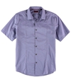 Alfani Mens Textured Slim SS Button Up Shirt violetdust L