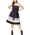 City Chic Womens Colorblocked Strapless Dress