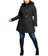 City Chic Womens Faux Fur Hooded Coat black S/16W