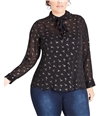 City Chic Womens Sheer Dove Button Down Blouse