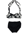 Anne Cole Womens Floral Brief 2 Piece Bikini black XS