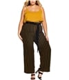 City Chic Womens Stripe Casual Trouser Pants black 18W/33