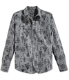 American Rag Mens Nautical Print Button Up Shirt deepblack XS