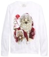 American Rag Mens Santa Dog Face Swap Sweatshirt white S