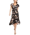Taylor Womens Floral Midi Dress black 2