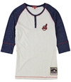 Mitchell & Ness Womens MLB Team Patch Henley Shirt clevelandindians XL