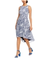 Taylor Womens Floral High-Low Dress blue 14P