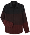 Alfani Mens Ombre Stripe Button Up Shirt realred S