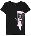Elevenparis Womens Umbrella Girl Graphic T-Shirt black XS
