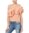 Endless Rose Womens Ruffled Knit Blouse nudepink S