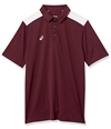 ASICS Mens Core Blocked Rugby Polo Shirt maroon L
