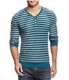 I-N-C Mens Striped Knit Henley Shirt