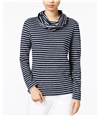 Maison Jules Womens Striped Cowl-Neck Pullover Blouse