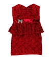 Roberta Womens Sequined Lace Shift Dress red 11