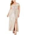 Nightway Womens Sparkly Gown Dress gold 14W