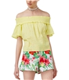 The Edit By Seventeen Womens Off The Shoulder Pullover Blouse yellow S
