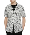 Elevenparis Mens Paisley Button Up Shirt white M