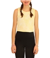 Elevenparis Womens Cropped Ribbed Tank Top pastelyellow S