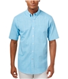 Club Room Mens Mirco-Check Button Up Shirt baybreeze S