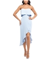 Xscape Womens Crepe Ruffle A-Line Bustier Strapless Dress