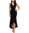 XSCAPE Womens Crepe High-Low Dress black 6P