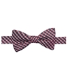Countess Mara Mens Gingham Self-tied Bow Tie red Short