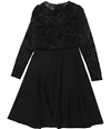 Ralph Lauren Womens Lace Floral Fit & Flare Dress black 2