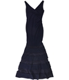 Ralph Lauren Womens Cleveland Tulle Stripe Gown Dress navy 2