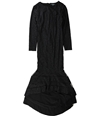 Ralph Lauren Womens Fluted Lace Gown Dress