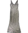 Ralph Lauren Womens Sequined Gown Dress silver 4
