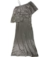 Ralph Lauren Womens Metallic Gown Dress silver 2