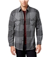 Club Room Mens Plaid Sherpa Shirt Jacket