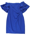 Ralph Lauren Womens Ruffle Off-Shoulder Dress blue 12P
