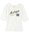 Soffe Womens U Of Michigan V-neck Graphic T-Shirt white M
