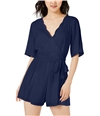 Trixxi Womens Belted Romper Jumpsuit navy S