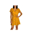 Trixxi Womens Floral Wrap Dress yellow S