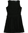 American Living Womens Pleated A-line Fit & Flare Dress blkblk 8