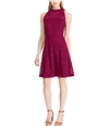 American Living Womens Lace A-line Dress red 6