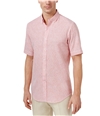 Club Room Mens Dot Dash Button Up Shirt lipstickcoral S