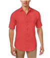 Club Room Mens Garment Dyed Button Up Shirt lipstickcoral S