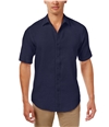 Club Room Mens Garment Dyed Button Up Shirt navyblue S