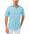 Club Room Mens Garment Dyed Button Up Shirt aqua S