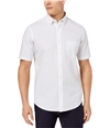 Club Room Mens Dot-Print Button Up Shirt brightwhite L